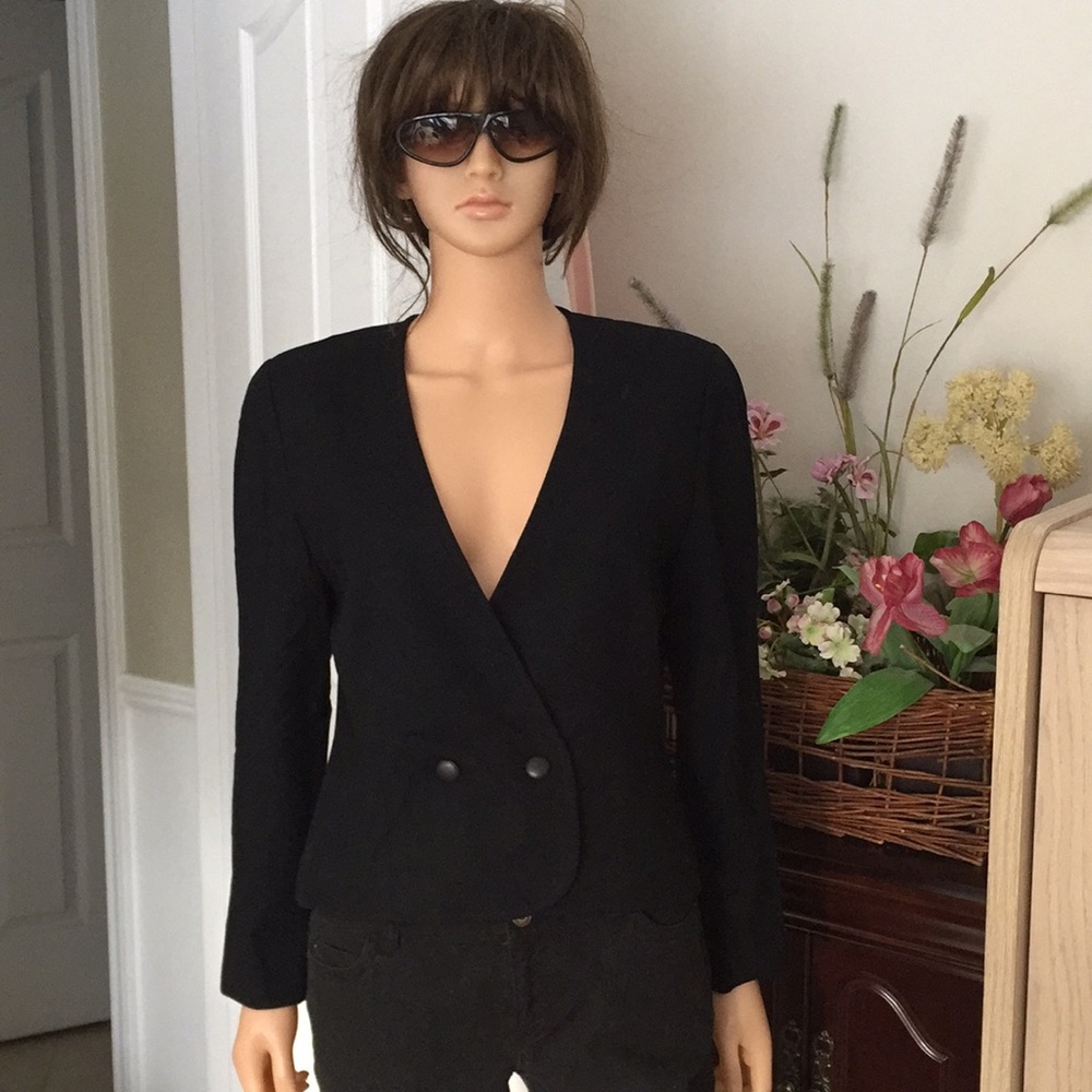 Pendleton Black Cropped Wool 2 Button Double Brea… - image 2